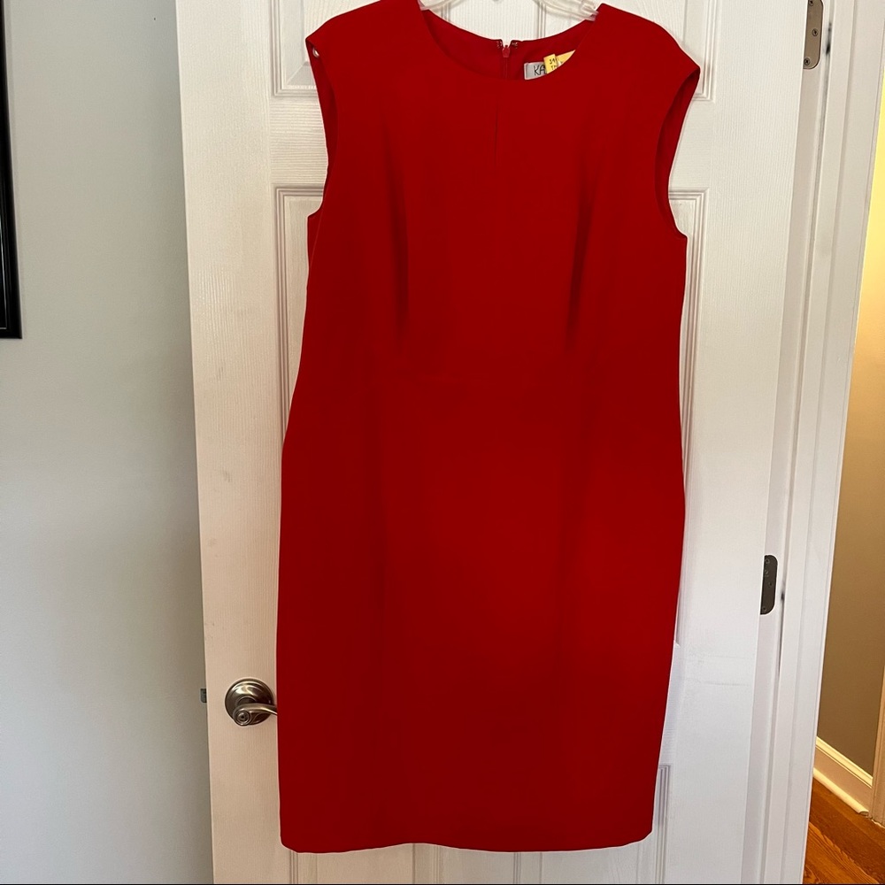 Kasper 14W orange red dress